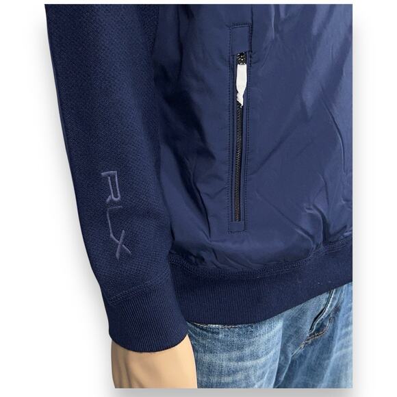 Polo Ralph Lauren RLX Golf Mens Large Full Zip Hybrid Sweater Jacket Navy $298 - Picture 3 of 9